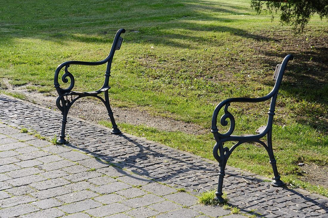 A bench in a park