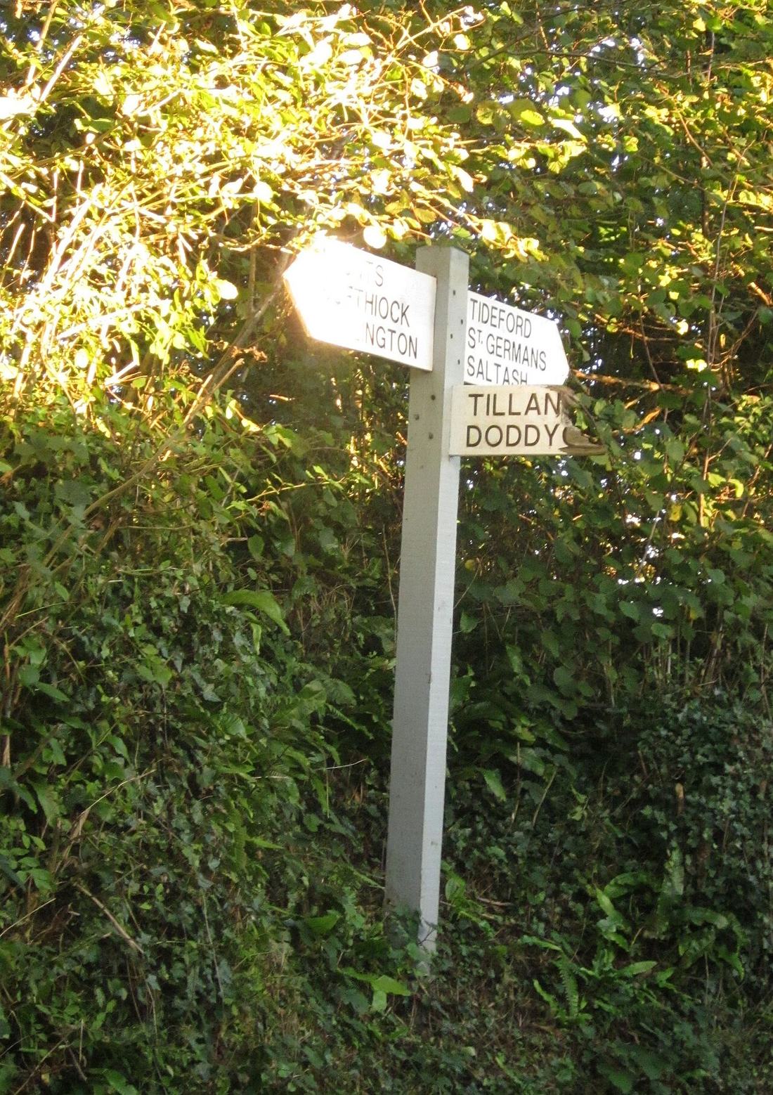 A village signpost